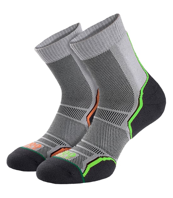 1000 Mile - 2 Pack Mens Trail Single Layer Moisture Wicking Merino Wool Socks - Grey - Image 1