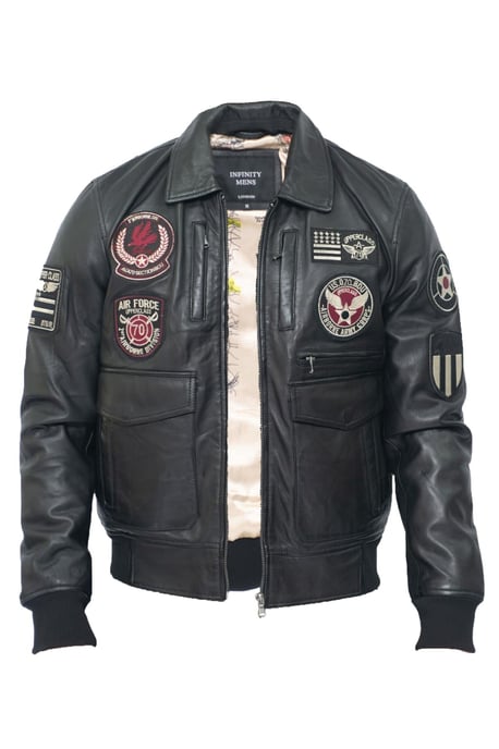 Mens Leather Air Force Bomber Jacket - Dublin
