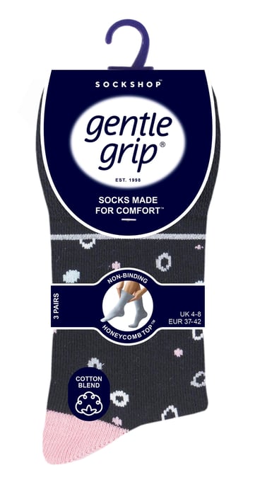 Gentle Grip - 6 Pairs Ladies Gentle Grip Non Elastic Socks - SOLRH219 - Image 2