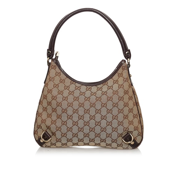 Vintage Gucci GG Canvas Abbey D-Ring Shoulder Bag Brown