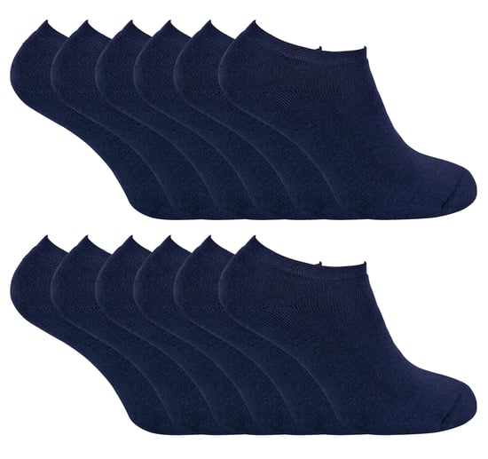 Thermal Low Cut Trainer Socks för herrar | 12 par Multipack | Osynliga vinterstrumpor för herrar - Marin - Image 1
