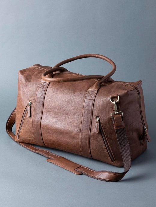 Discoverer Large Leather Holdall in Brown