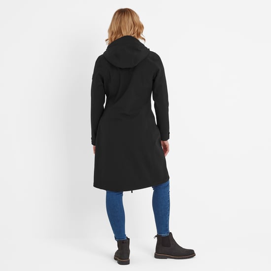 Enya Womens Softshell Long Jacket Black