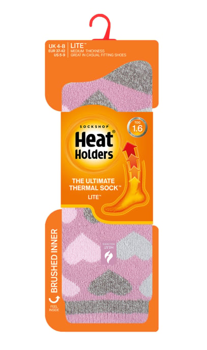 Heat Holders Lite - Womens Insulated Thermal Socks | Multiple Designs Including Argyle Stripes Hearts Stars | Warm Socks for Winter - Mauve (Paris) - Image 2