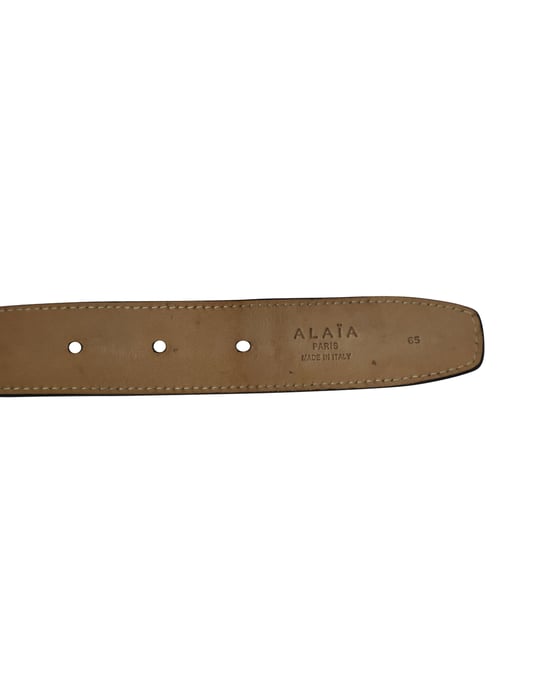 Alaia Laser-Cut Busier Waist Belt in Black Leather - Image 6