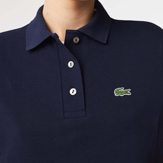 Women's Lacoste Stretch Cotton Piqué Polo Dress in Navy