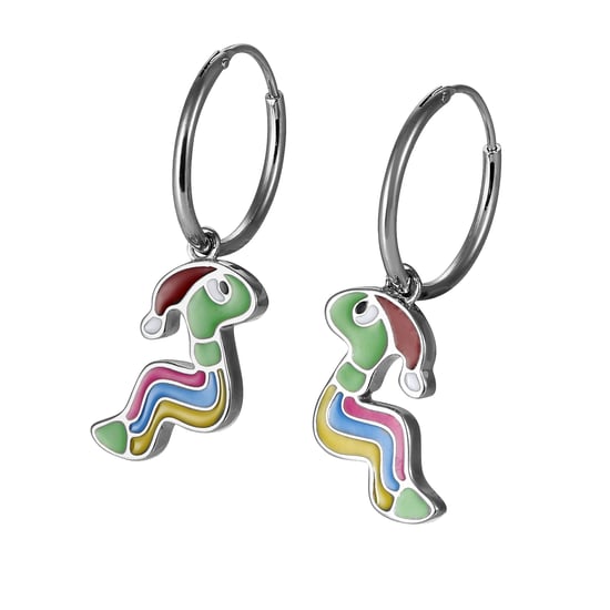 Orphelia 'Snake' Child's 925 Sterling Silver Drop Earrings - Silver ZO-7454