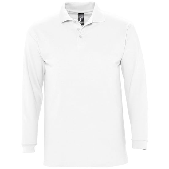 SOLS Heren-Winter II Poloshirt met lange mouwen van Piqué katoen (Wit) - Image 1