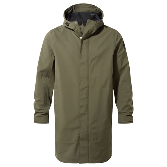 Glenton Mens Long Waterproof Jacket Moss Green