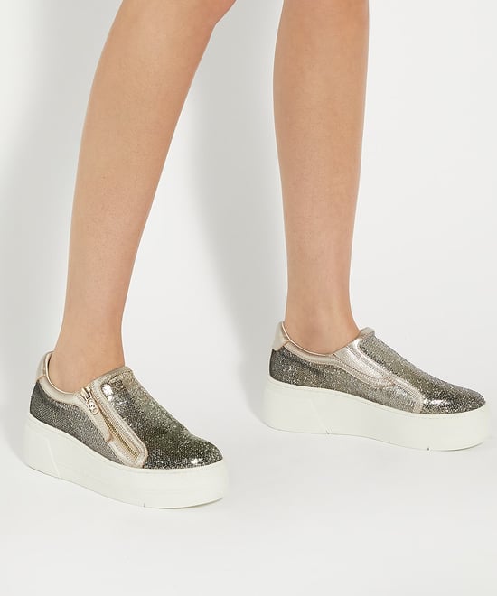 Dune Ladies Episodic - Suede Side Zip Chunky Flatform Trainers - Image 3