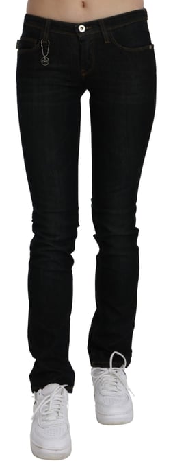 Costume National Kvinnors Svarta Midjehöga Skinny Denim Bomullsjeans - Image 1