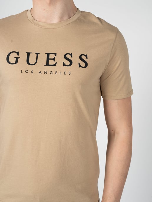 Guess T-Shirt Leo Men's Beige - Image 3