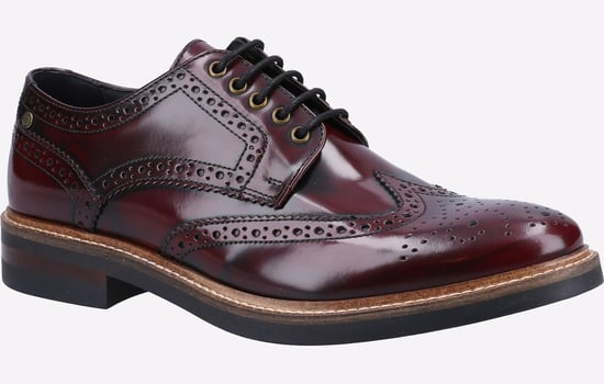 Base London Woburn Hi-Shine Brogue LEATHER Mens - Image 2