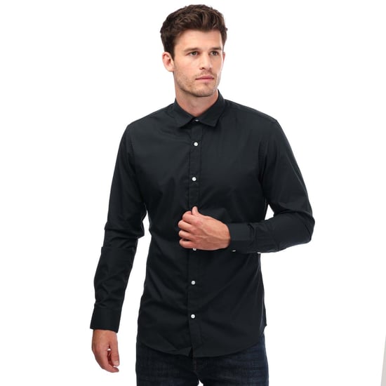 Men's Jack Jones Joe Long Sleeve Shirt in Navy - Image 1