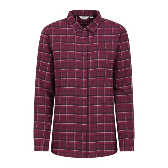 Mountain Warehouse Dames/Dames Balsem Geborsteld Flanellen Longline Shirt (Bourgondië) - Image 1