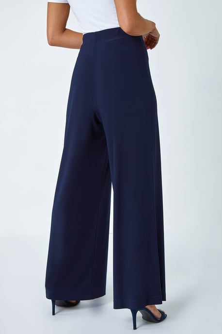 Petite Wide Leg Stretch Trousers Jersey Palazzo Pants