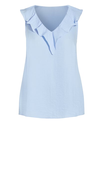 EVANS Women's Frill Vest - pale blue