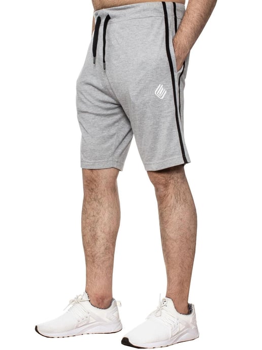 Enzo | Mens T-Shirt & Shorts Loungewear Set - Black/Grey - Image 3