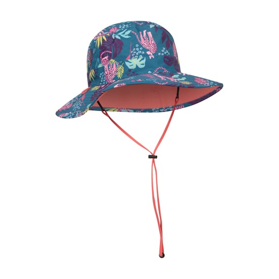 Mountain Warehouse Vändbar vattenresistent solhatt för barn/ungdomar (Teal) - Image 4