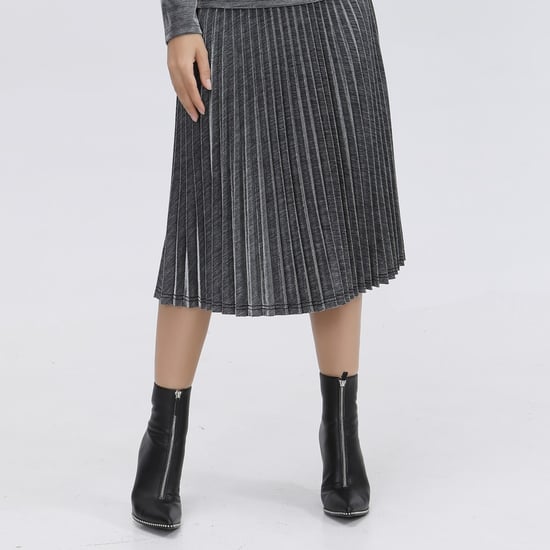 Skimrande kjol med solpleats - Image 6