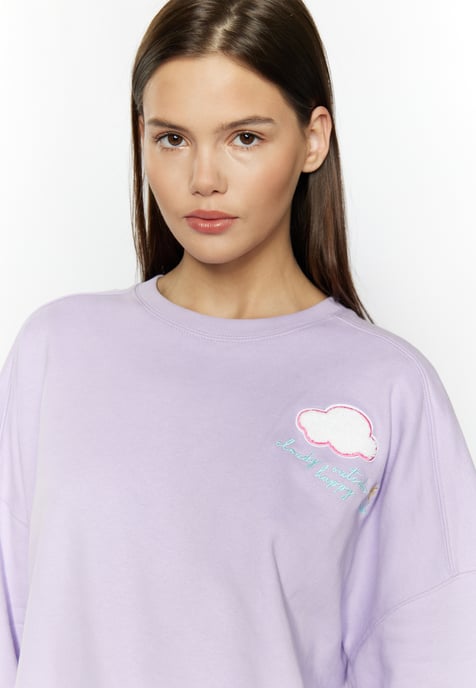 Mymo Sweatshirt met applicatie Dames violet - Image 5