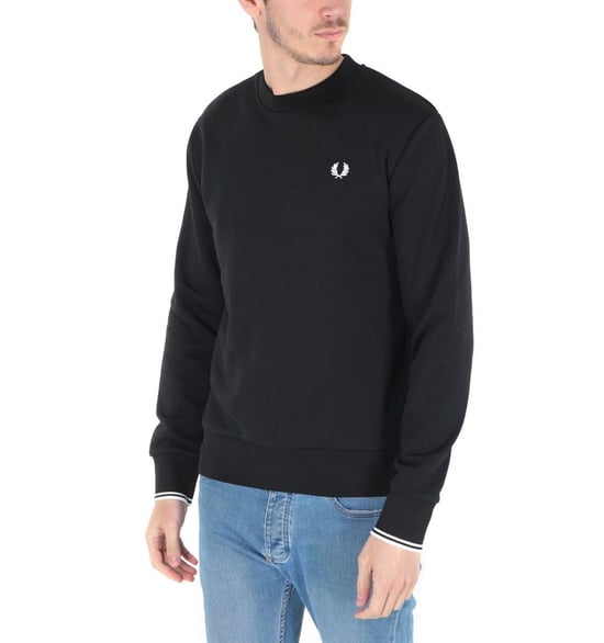 Men's Fred Perry Crew Neck Sweatshirt in Black - Image 6