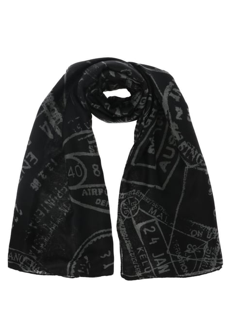 Alviero Martini Women's Printed Scarf in Black - Image 1