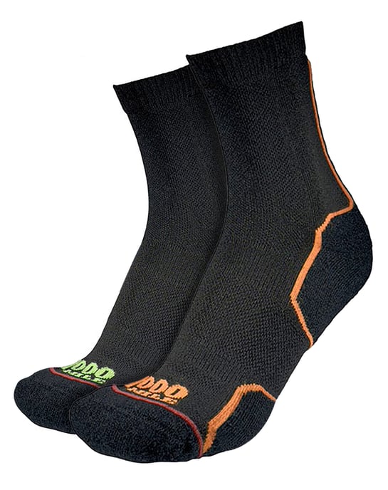 1000 Mile - Mens Trail Repreve Single Layer Running Sports Breathable Socks - Black / Neon - Image 1