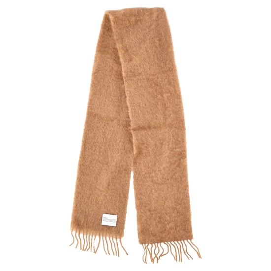 Loewe Logoplaggad Franjad Halsduk i Brun Mohair - Image 2