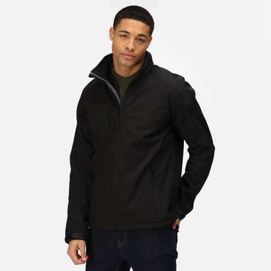 Regatta Mens Hydroforce 3-Layer Softshell Jacket (Wind Resistant, Water Repellent & Breathable) (Black/Black)