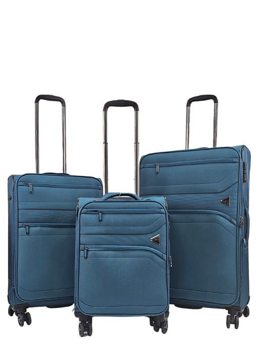 Lightweight Teal 8 Wheel Travel Luggage Suitcases