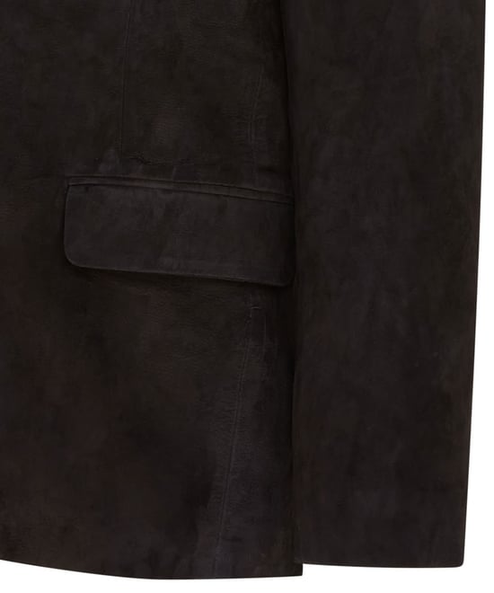 Mens Black Slim Goat Suede Italian Blazer Jacket-Somero