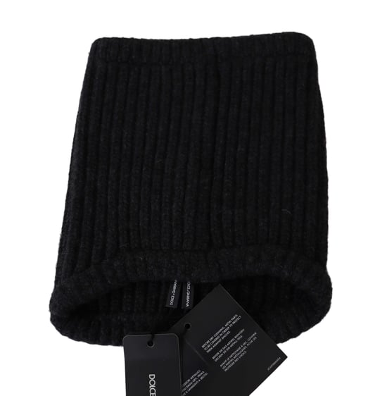 Dolce & Gabbana Zwarte Heren Balaclava Kasjmier Gebreide Nekwrap Hoed - Image 3