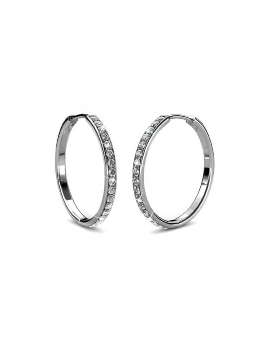 Eleganta örhängen - silver och kristall - Image 4