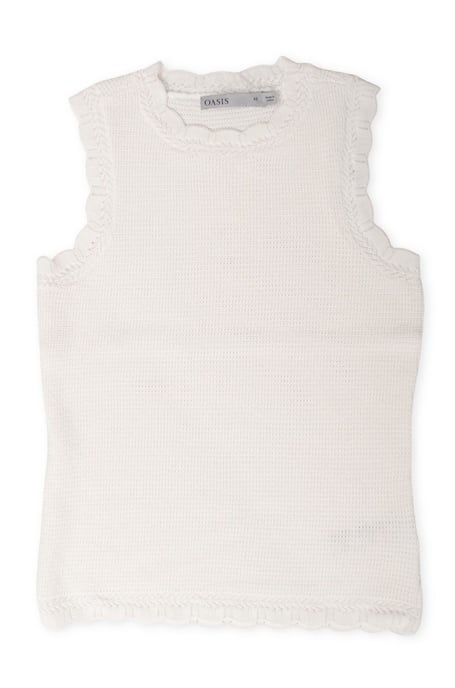 Scallop Edge Knit Vest Top