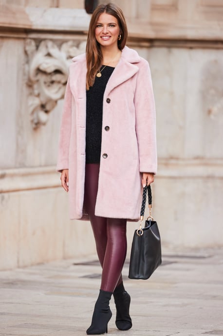 Soft Pink Super Cosy Faux Fur Coat