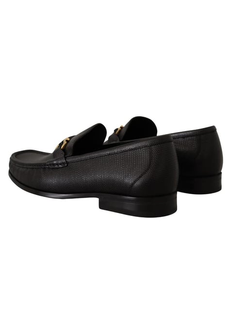 Salvatore Ferragamo Men's Black Calf Leather Moccasins Loafers Shoes