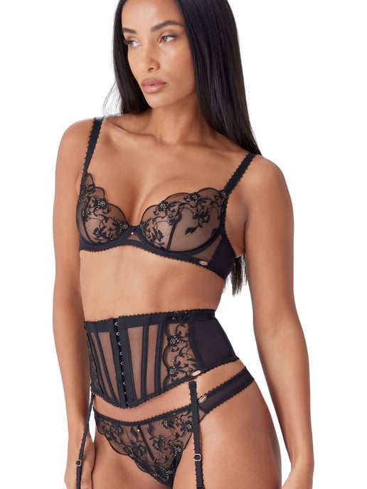VIP Taboo Non Padded Balcony Bra - Black - Image 3