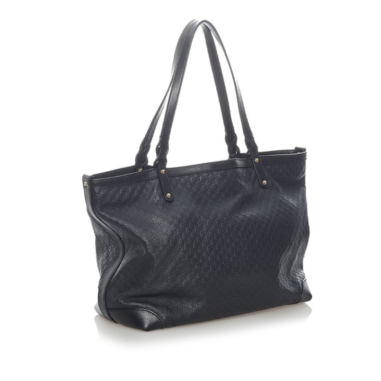Vintage Gucci Microguccissima Craft Leather Tote Bag Black - Image 2