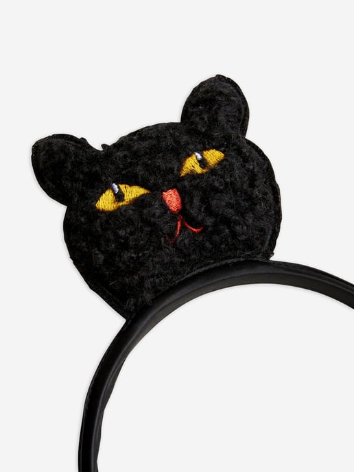 Mini Rodini Girls Fluffy Cat Headband in Black
