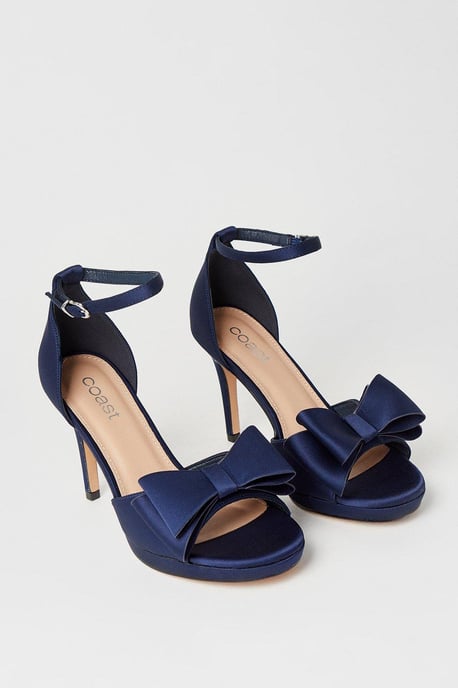 Tala Satin Structured Bow High Heel Platform Sandals