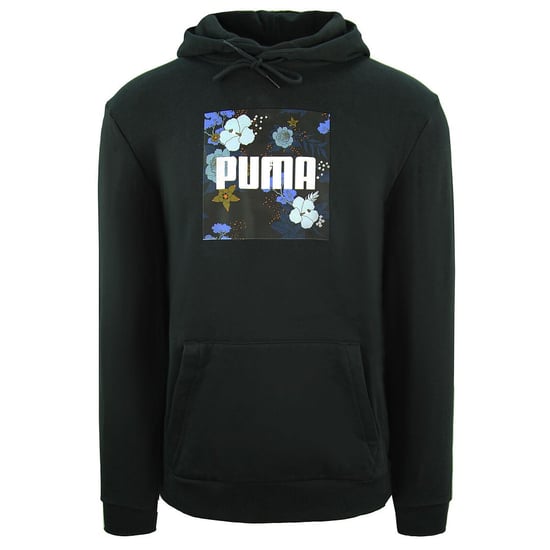 Puma Graphic Logo Long Sleeve Pullover Black Mens Hoodie 596726 01