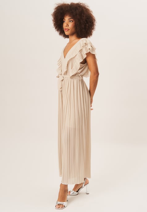 Ruffle Detail Pleated Culotte Jumpsuit