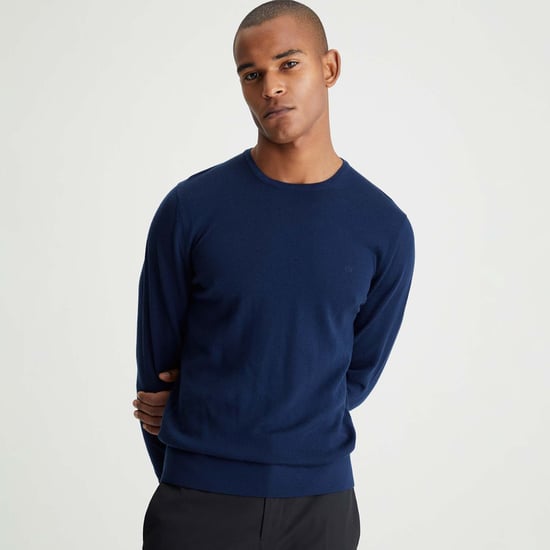 Herr Calvin Klein Merinoulltröja i Marinblå - Image 4