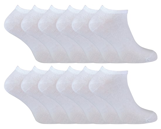 Sock Snob - 12 Pair Multipack Mens Quarter Trainer Socks - White - Image 1