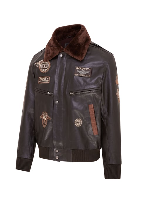 Mens Brown Leather US Air Force Bomber Jacket- Lieksa