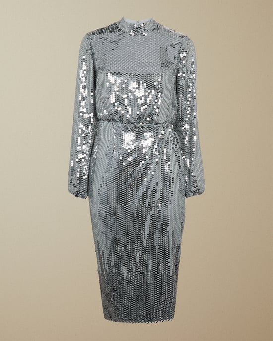 knee length dresses for ladies Ted Baker Glitzia Metallic Skater Dress main image 0