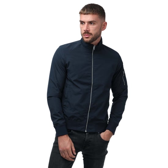 Heren Jack en Jones Mash Harrington Jacket in Navy - Image 1