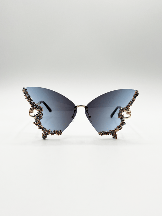 Butterfly Lens with Crystal Detail in Blue - Image 1