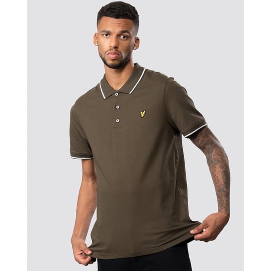 Lyle and Scott Tipped Olive Polo Shirt - Image 1